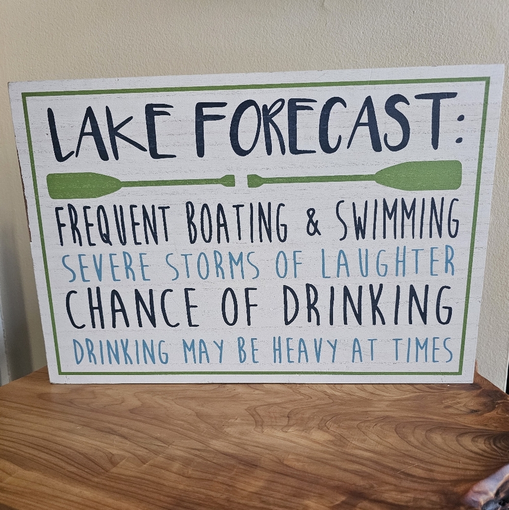 Lake Forecast Decorative Sign - Green and Blue - Picture 1 of 2
